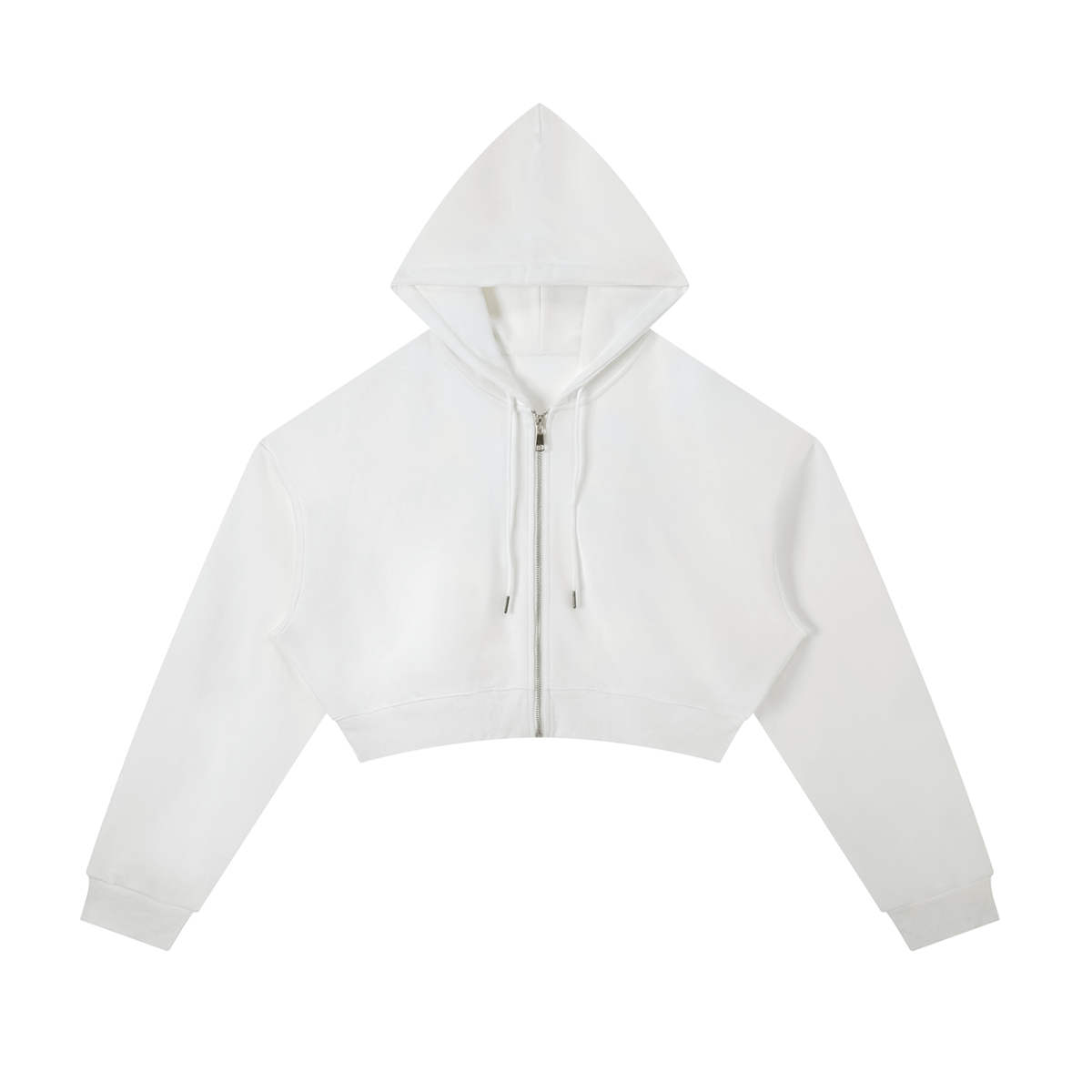 Essential Cropped Zip-Up Hoodie