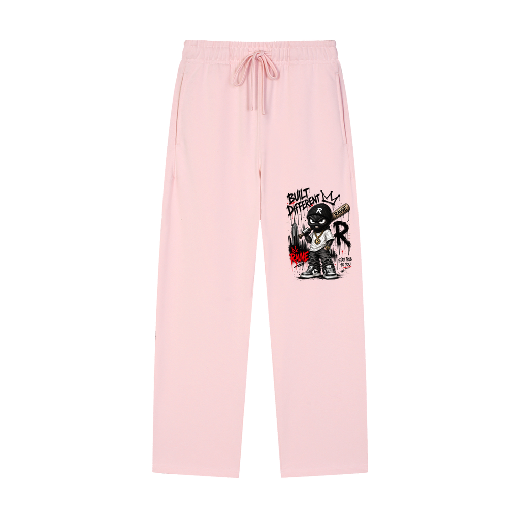 Solid Color Straight-Leg Sweatpants
