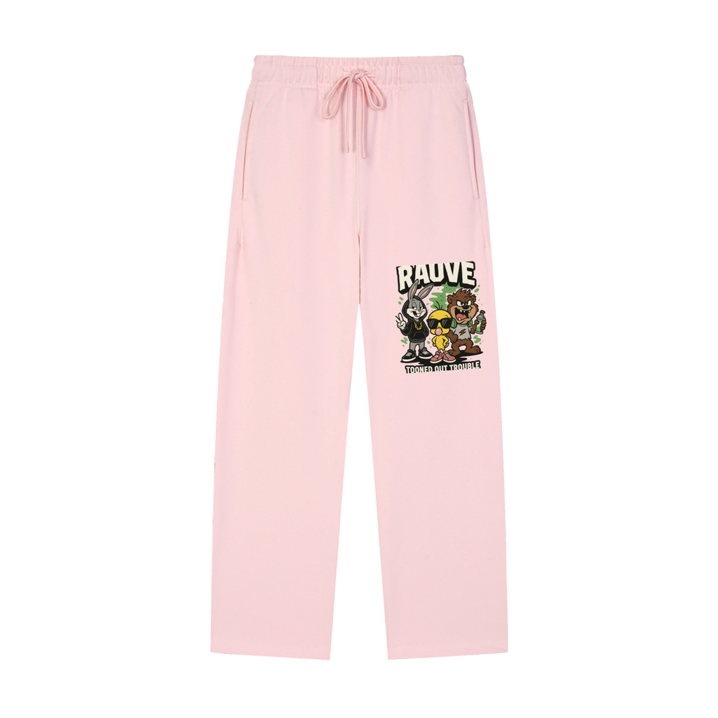 Solid Color Straight-Leg Sweatpants