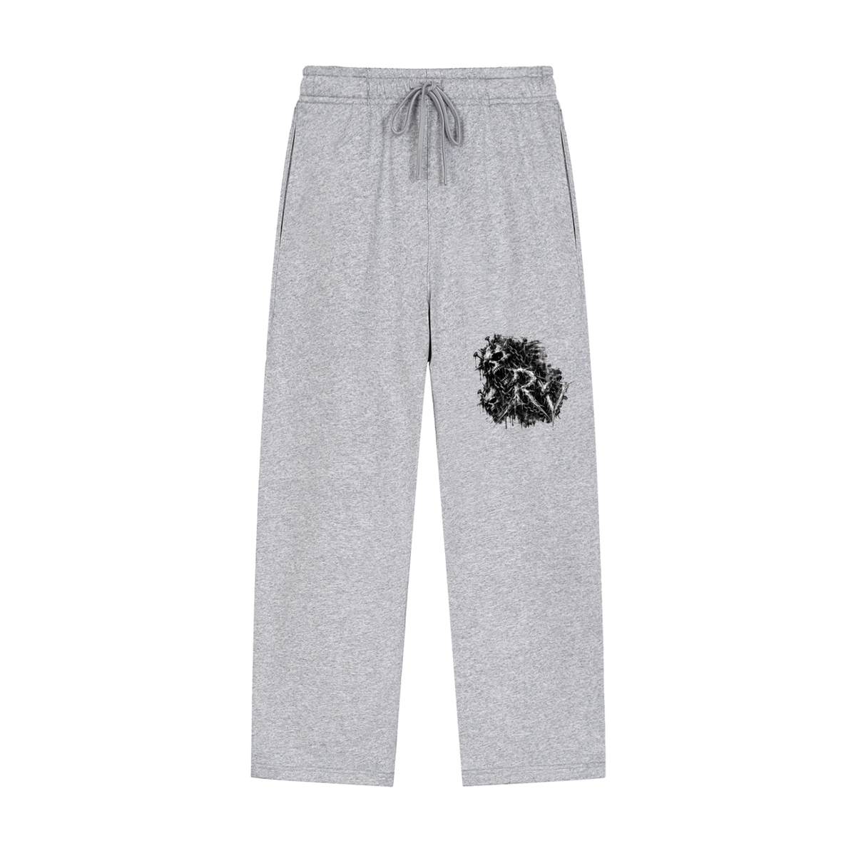 Solid Color Straight-Leg Sweatpants