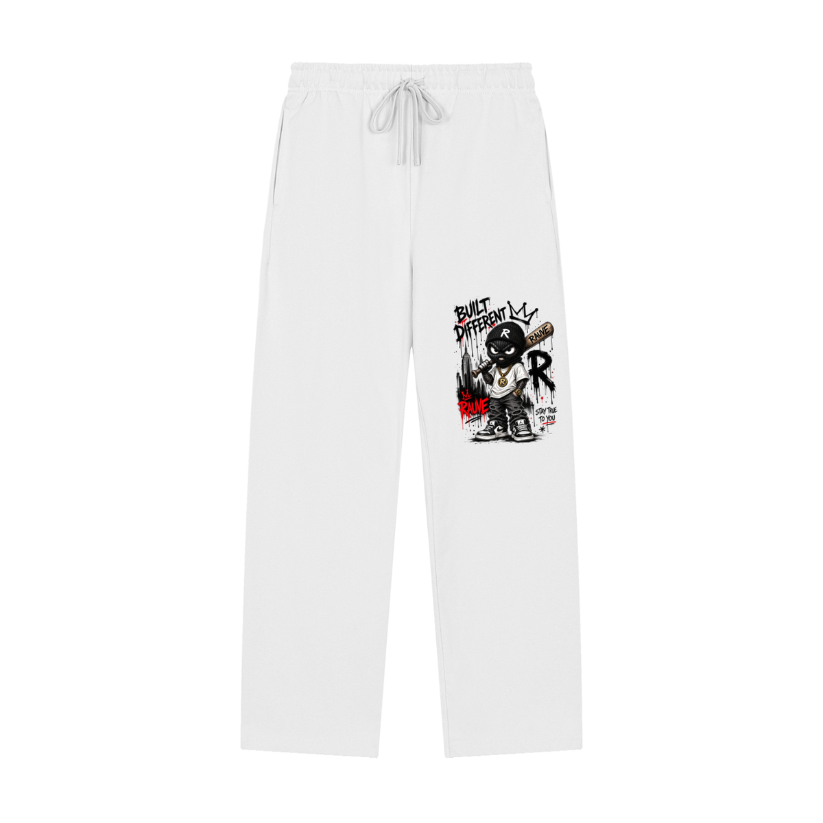 Solid Color Straight-Leg Sweatpants