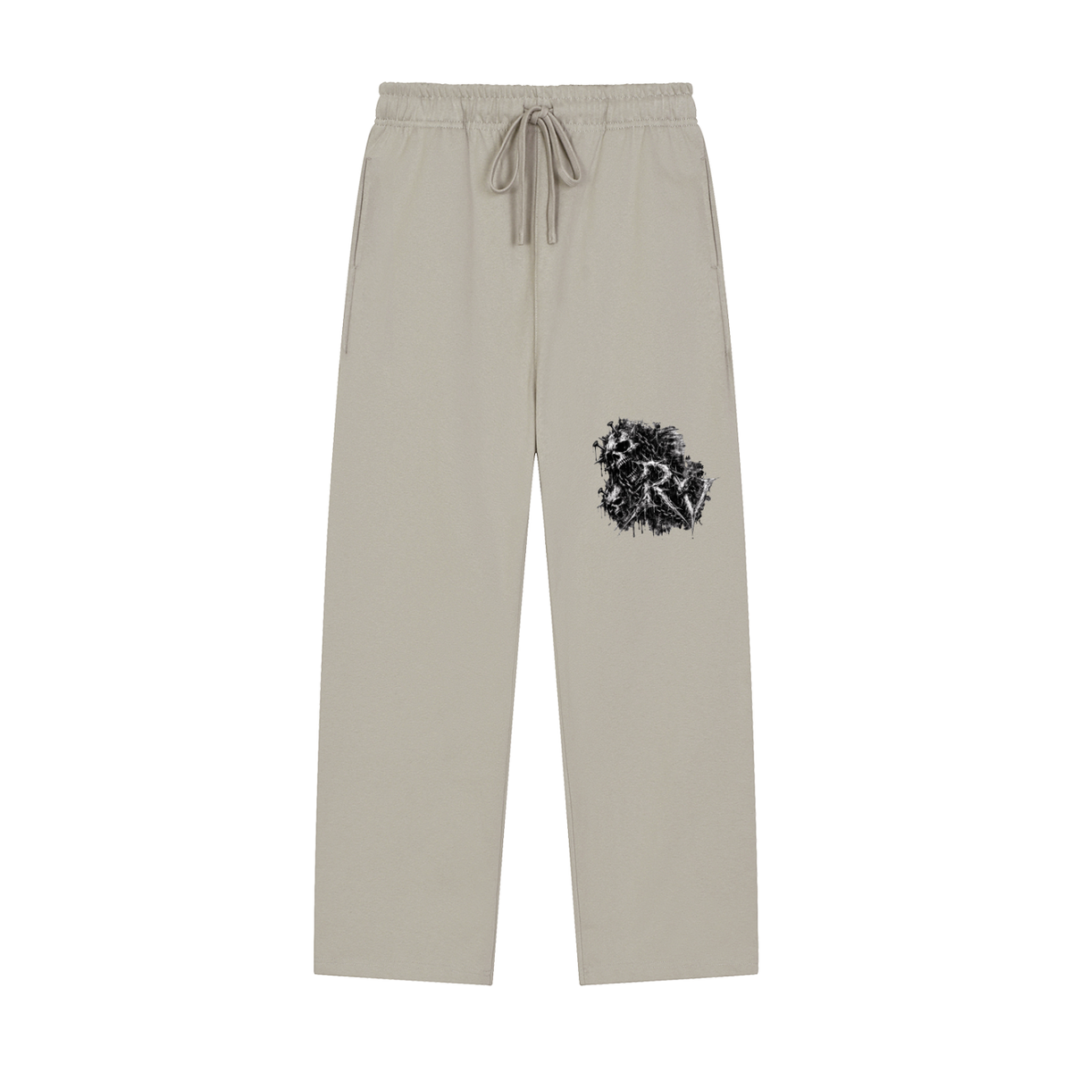 Solid Color Straight-Leg Sweatpants