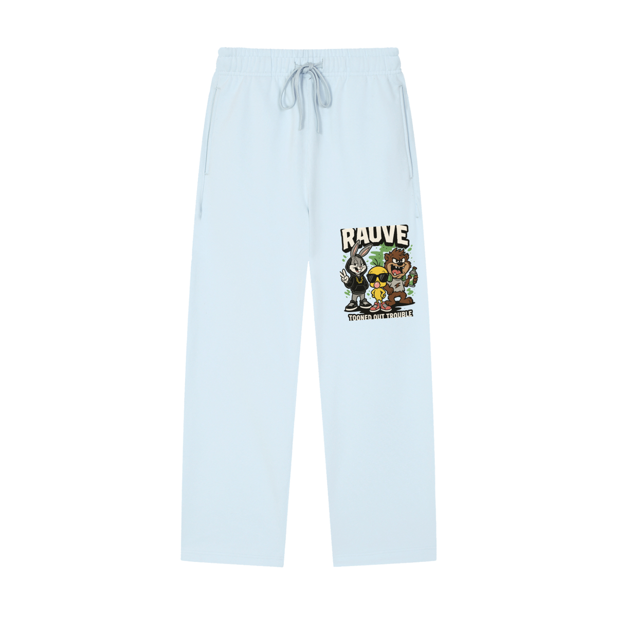 Solid Color Straight-Leg Sweatpants